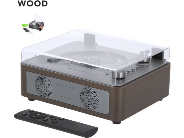 Reproductor CD Hopson madera con Bluetooth 5.3 detalle 1