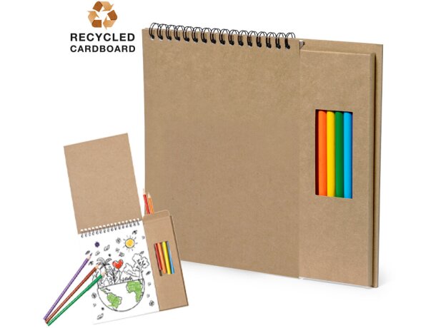 Set de lapices con bloc de notas reciclado detalle 1