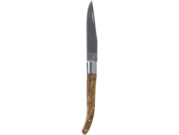 Navaja de acero con empuñadura de madera detalle 3