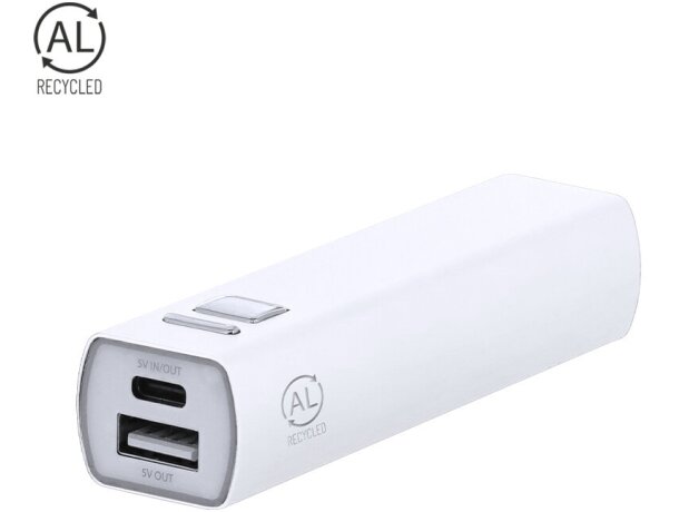 Power bank Serdinam aluminio reciclado 2600 mAh certificado GRS detalle 1