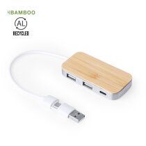 Puerto USB Zurk aluminio reciclado y bambú