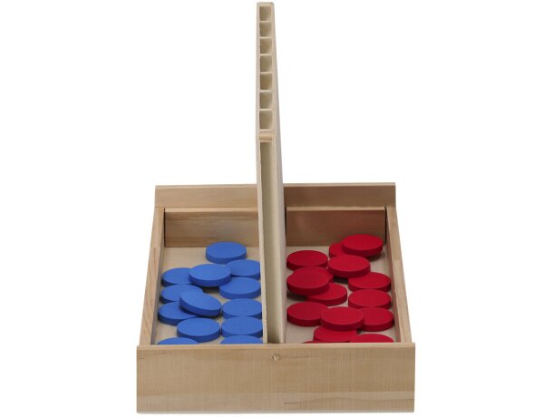 Juego cuatro en raya Caiden madera natural 42 piezas detalle 5