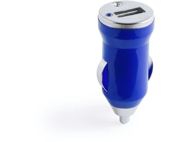 Cargador coche usb azul personalizado