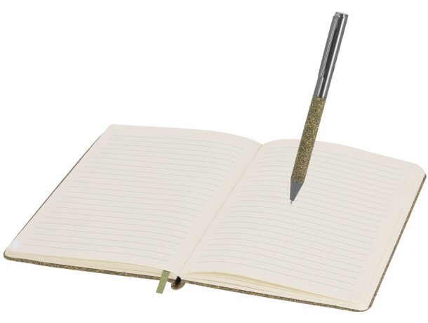Set Malcon bloc de notas y bolígrafo de fibra de té reciclada detalle 4