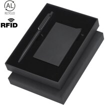 Set Randolph con bolígrafo y tarjetero RFID negro