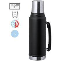 Termo Jokinen impreso o grabado acero inoxidable negro con vaso (1000 ml)