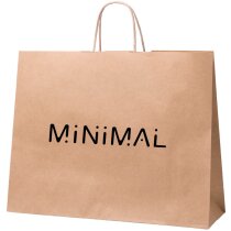 Bolsa de papel con fuelle Tobin de reciclado con asas reforzadas