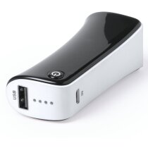 Power bank negro 2000 mAh personalizado blanco Power bank negro 2000 mAh personalizado blanco