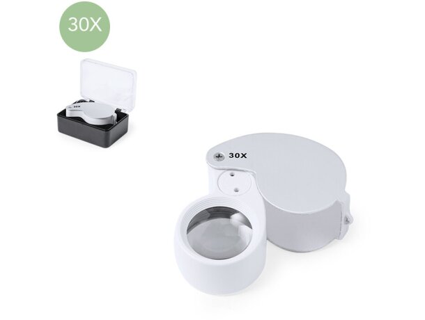 Lupa plegable Nunky 30x con iluminación LED y estuche detalle 1