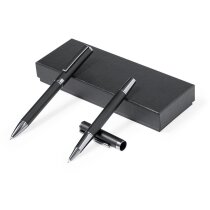 Set escritura Okonel metal negro mate con estuche