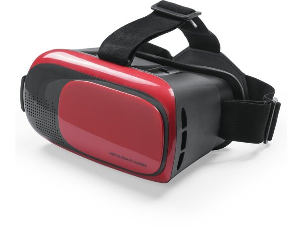 Gafas de realidad virtual ajustables roja con logo