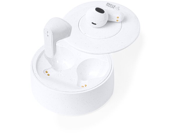Auriculares Bekery bluetooth con base de carga y piedra natural detalle 2