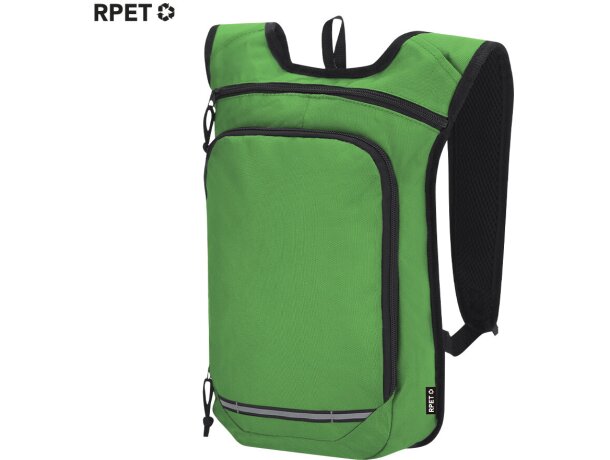 Mochila Rinix de poliéster reciclado RPET con tiras reflectantes detalle 1