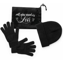 Set gorro y guantes unisex negro Set gorro y guantes unisex negro