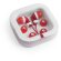 cascos auriculares en estuche personalizado cort rojo