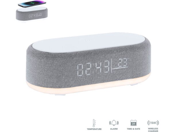 Reloj multifunción Quinn con cargador inalámbrico Qi 15W detalle 2