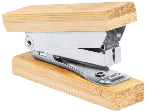 Grapadora Hunzu de bambú natural para oficina sostenible detalle 2