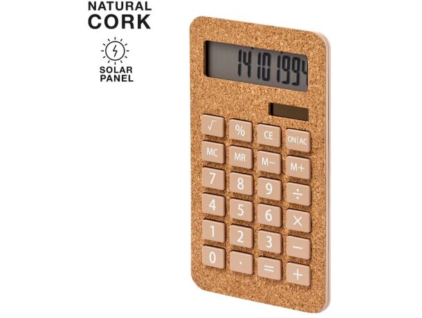 Calculadora Seste de corcho con energía solar detalle 1