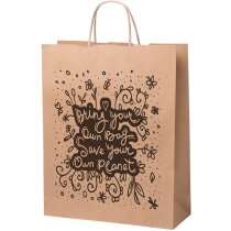 Bolsa de papel reciclado Nauska con asas reforzadas y fuelle
