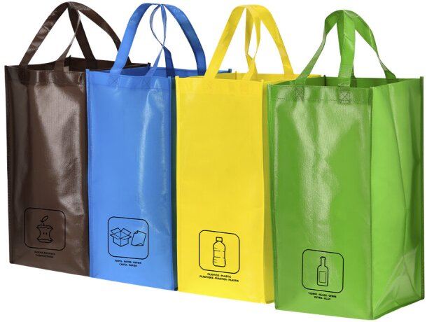 Set bolsas reciclaje Kunar non-woven con velcro lateral detalle 1