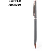 Bolígrafo Noril aluminio mate con clip y cobre
