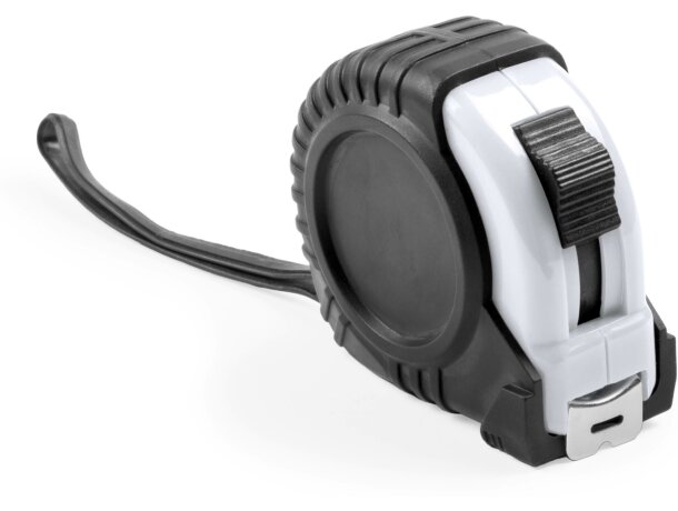 Flexometro de 3 metros con clip para cinturón personalizado blanco