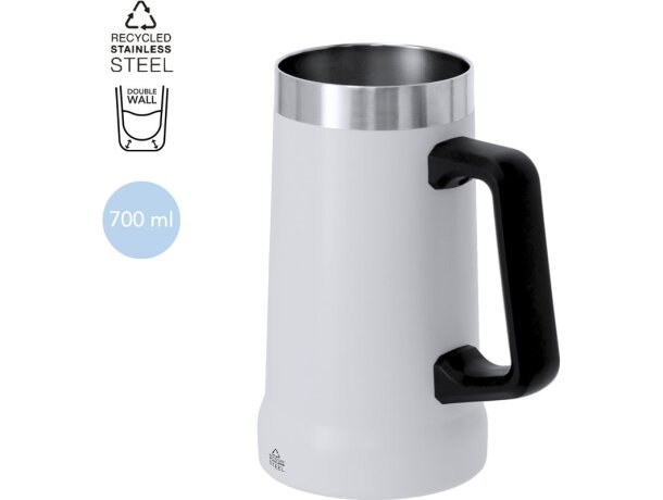 Jarra Glinox acero inoxidable reciclado con asa de 700ml detalle 1