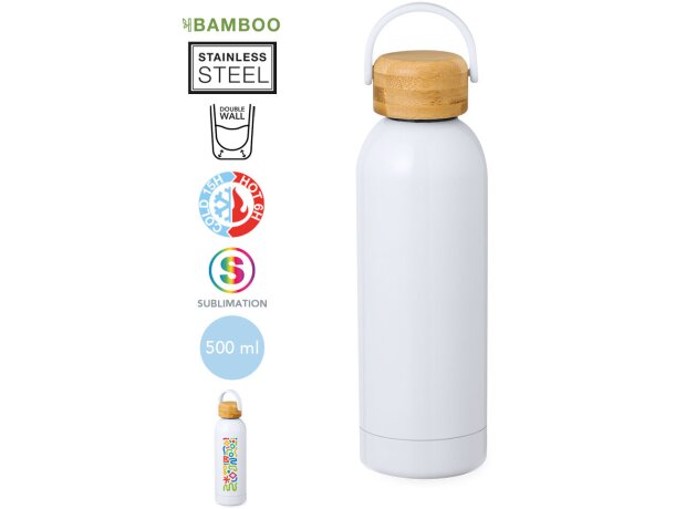 Bidón térmico en acero inoxidable sublimable 500ml Jano detalle 1
