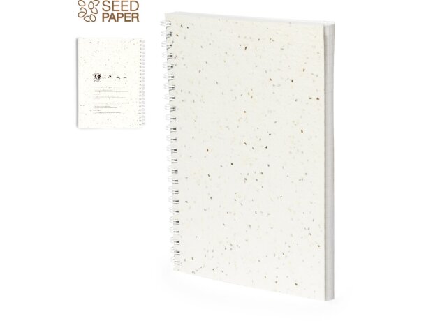 Cuadernos promocionales con semillas bitar papel plantable y tapas blandas detalle 1