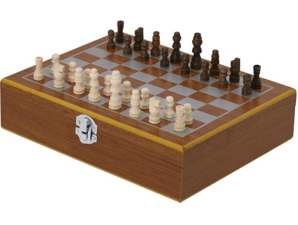 Set petaca Fleet con tablero ajedrez y accesorios acero detalle 5