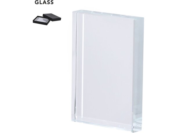 Placa de cristal Checken con grabado láser personalizado detalle 1