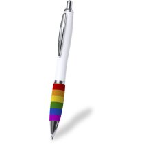 Boligrafo promocional rainbow con clip cromado