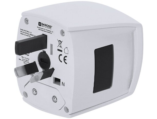 Adaptador viaje universal Skross Muv Micro multiregión compacto detalle 7