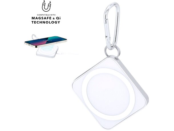 Cargador inalámbrico Hidmon 15W aluminio con fijación magnética detalle 1