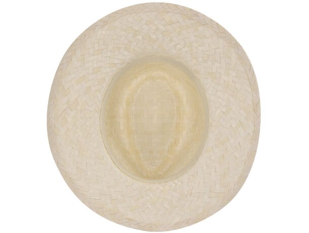 Sombrero Rusnak personalizada en paja trenzada natural blanca detalle 4
