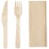 Set cubiertos madera natural Kumix con servilleta