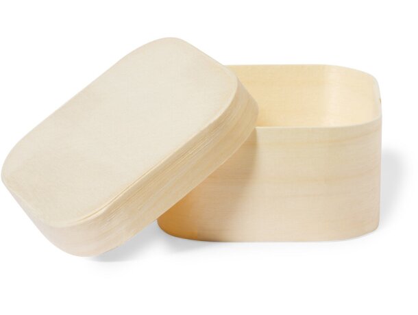 Caja presentación madera natural Bexer con tapa detalle 2