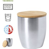 Vaso térmico Zasel personalizado acero bambú