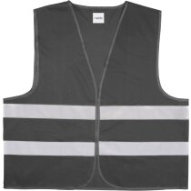 Chaleco de poliester con bandas reflectantes personalizado negro Chaleco de poliester con bandas reflectantes personalizado negro