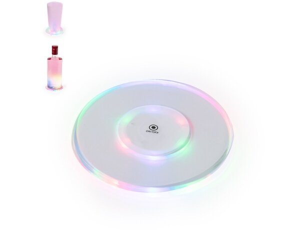 Posavasos luminoso Vitaly con LED multicolor personalizable detalle 1