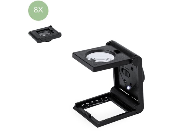Lupa plegable Tudels 8x con luz led y regla de medición detalle 1