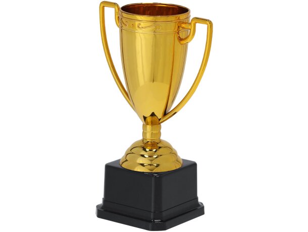 Trofeo Plinar con acabado dorado y base negra detalle 2