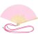 Abanico plegable Yanex de bambú y poliéster con mosquetón Rosa