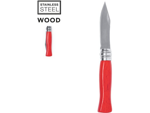 Navaja mango de madera lacada detalle 1