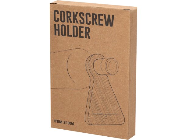 Sacacorchos soporte Kofko bambú con acero inoxidable detalle 5