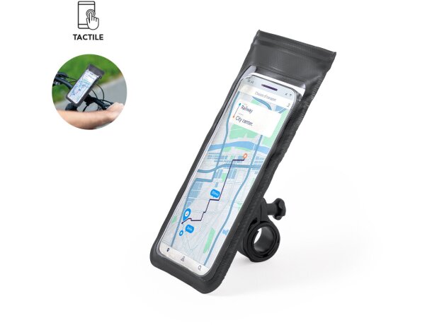 Funda móvil bicicleta Nurbur con pantalla táctil PVC negro detalle 1