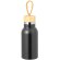 Botella de acero con asa de transporte y tapón de bambú 350ml Flazer Negro