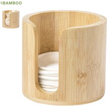 Dispensador Kiam bambú discos algodón faciales