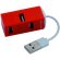 Dispositivo hub con 4 puertos usb grabado personalizado rojo