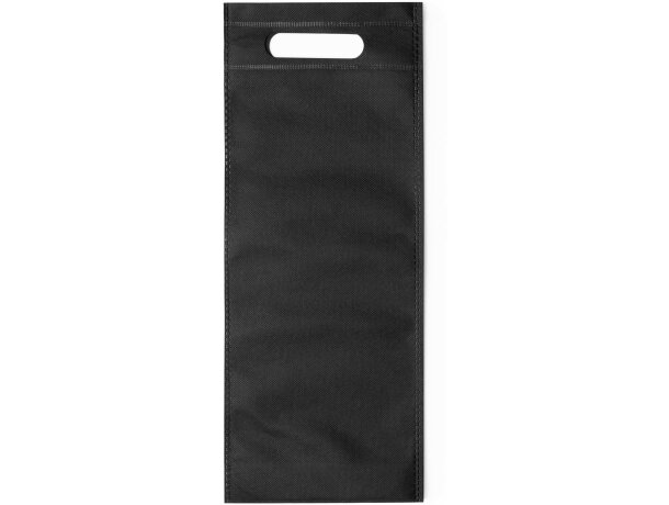 Bolsa de no tejido para 1 botella negra personalizada